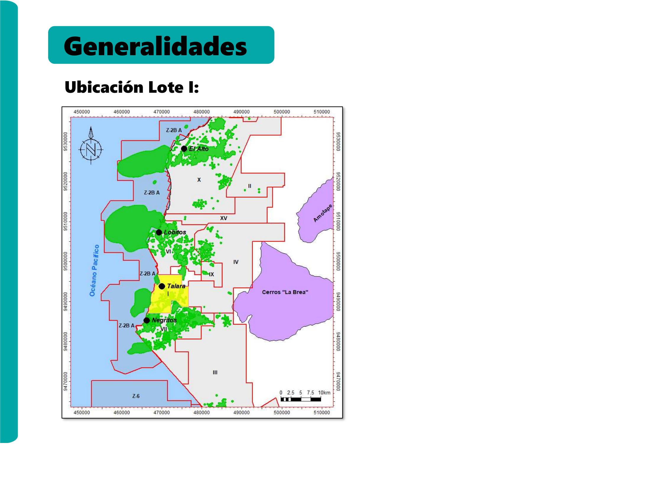 Mapa de ubicación del Lote I en el noroeste del Perú